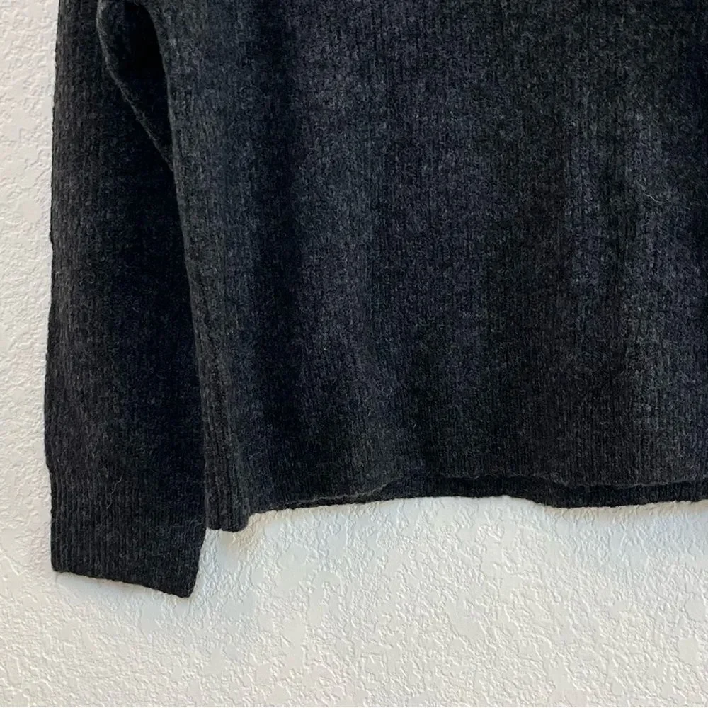 J. Crew Half Zip Stretch Merino Wool Sweater in Heather Charcoal NWT! size Large